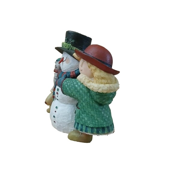 Christmas Snowman Hug Figurine Lang & Wise by Sue Dreamer & Friends Holiday Deco - Picture 2 of 11